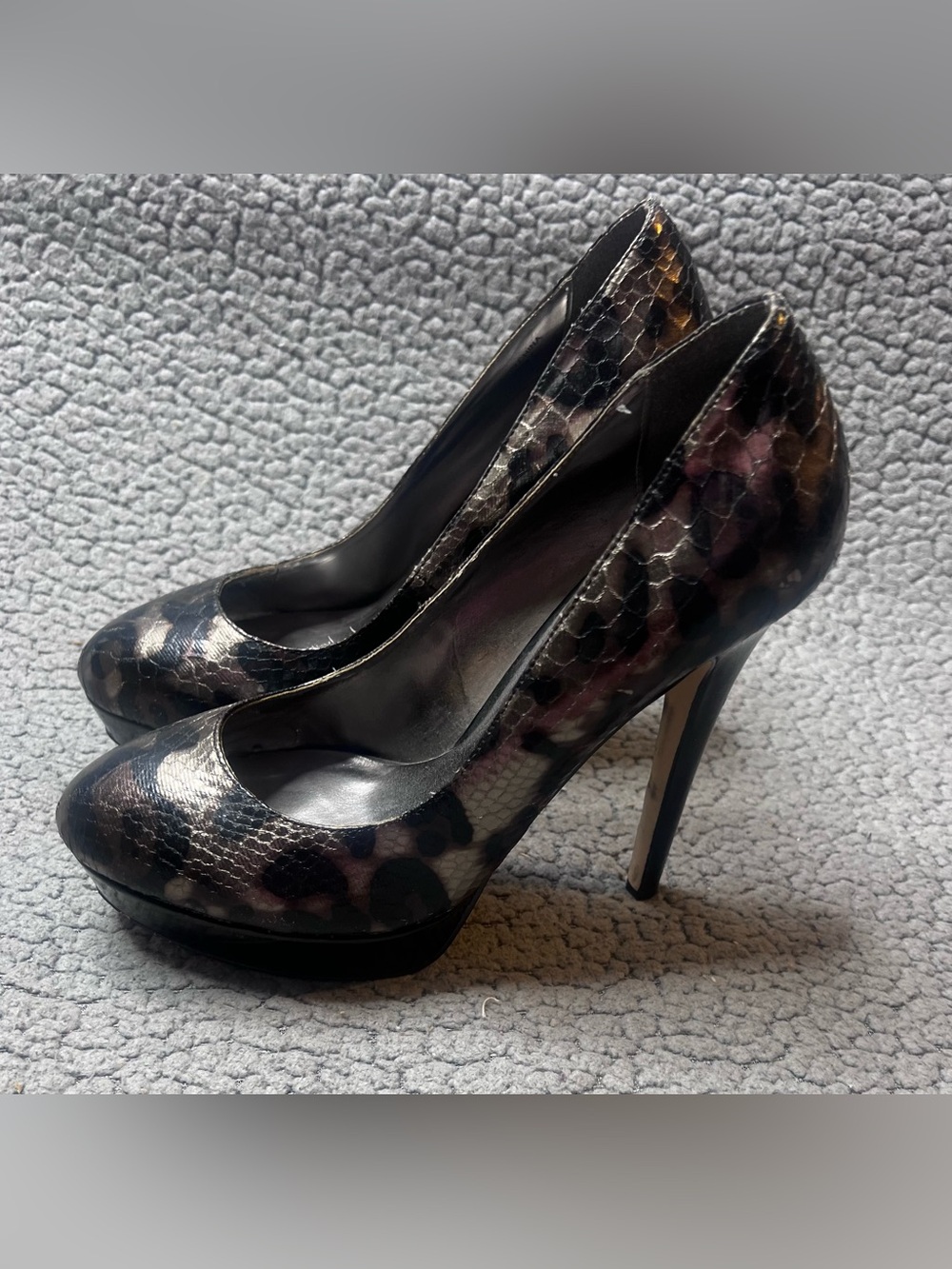 Jennifer Lopez Platform Heels Animal Print Womens Size 8.5 M Brown & Black